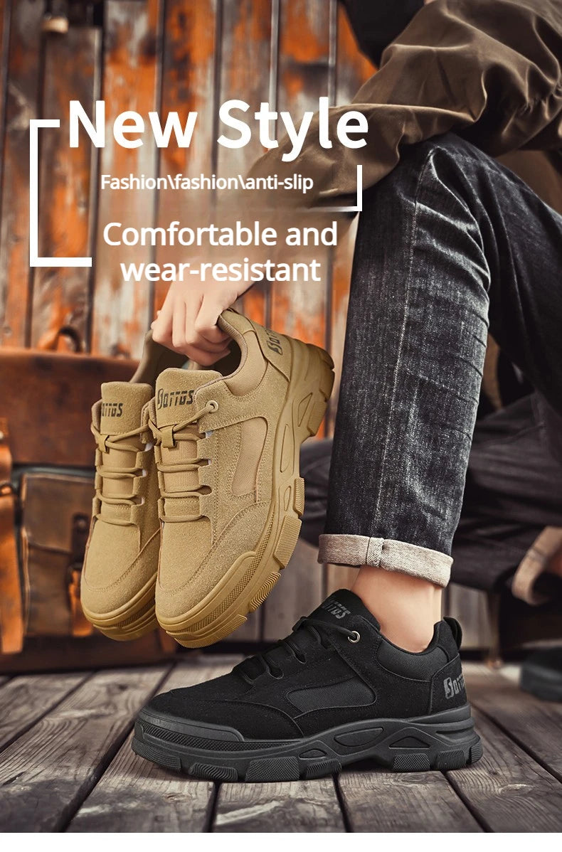 Hiking Shoes Sporty Simple Comfortable Men's Spring New Breathable Anti Slip Wear Breathable Fashionable Trendy Board Shoes