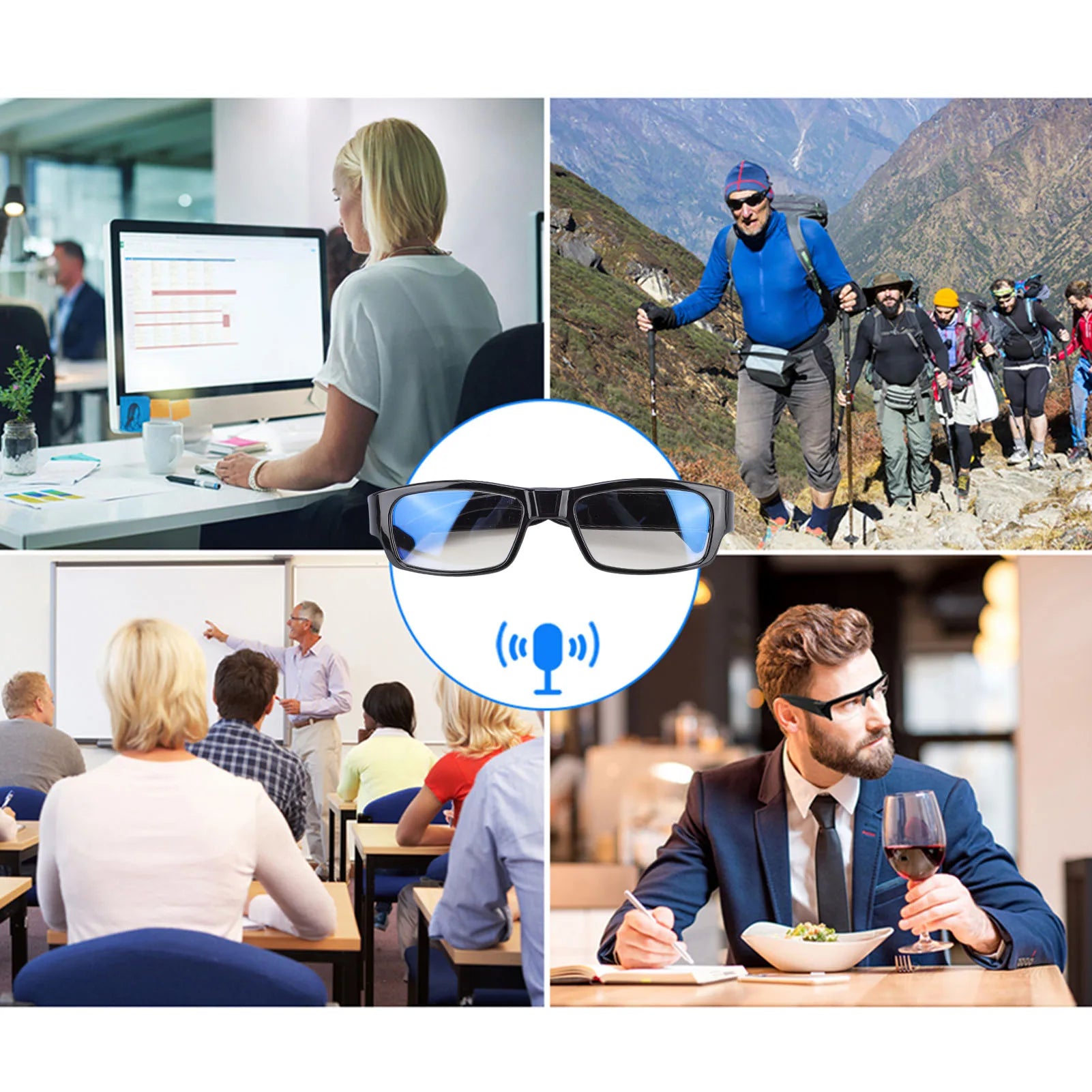 16:9 Camera Glasses Sports Action  Cycling Glasses Camera 1080P HD Video Recording Photos Taking for Outdoor Activities