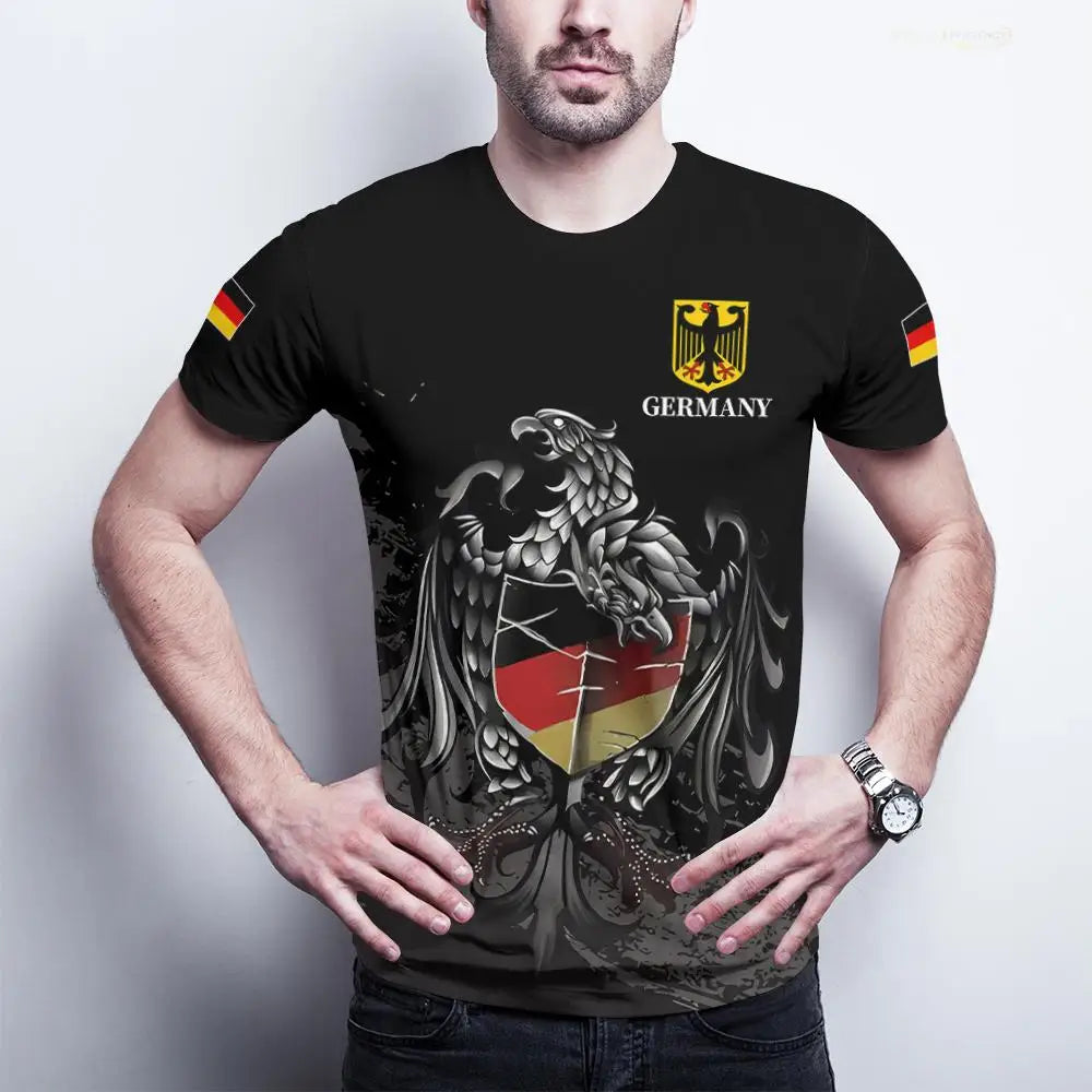 Germany National Emblem 3D Print T-Shirt Men's Quick-drying And Breathable Football Jersey Men Women Casual Short Sleeve Tee