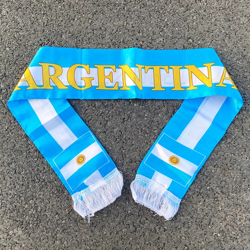 Aerlxemrbrae 14*130cm  Football  Headscarf Spain Brazil Argentina Soccer  Scarf Event Party Supplies Champion Scarf