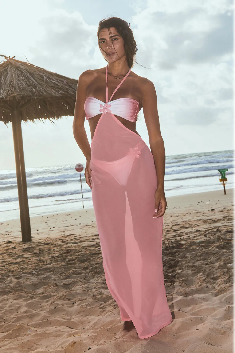 2025 Sexy Gradient 3 Pieces Micro Bikini Women Swimsuit Swimwear Female Mesh Skirt Bikini Set Beachwear Bathing Suit Swimming