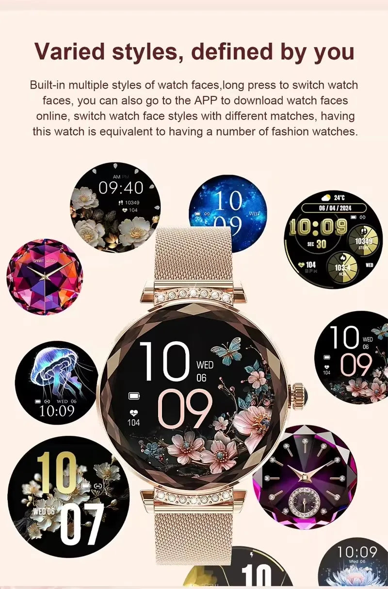 Fashion Ladies Smart Watch NX7 Pro AMOLED Screen Health Monitoring BT Call Female Women Sport Fitness Tracker Smartwatch