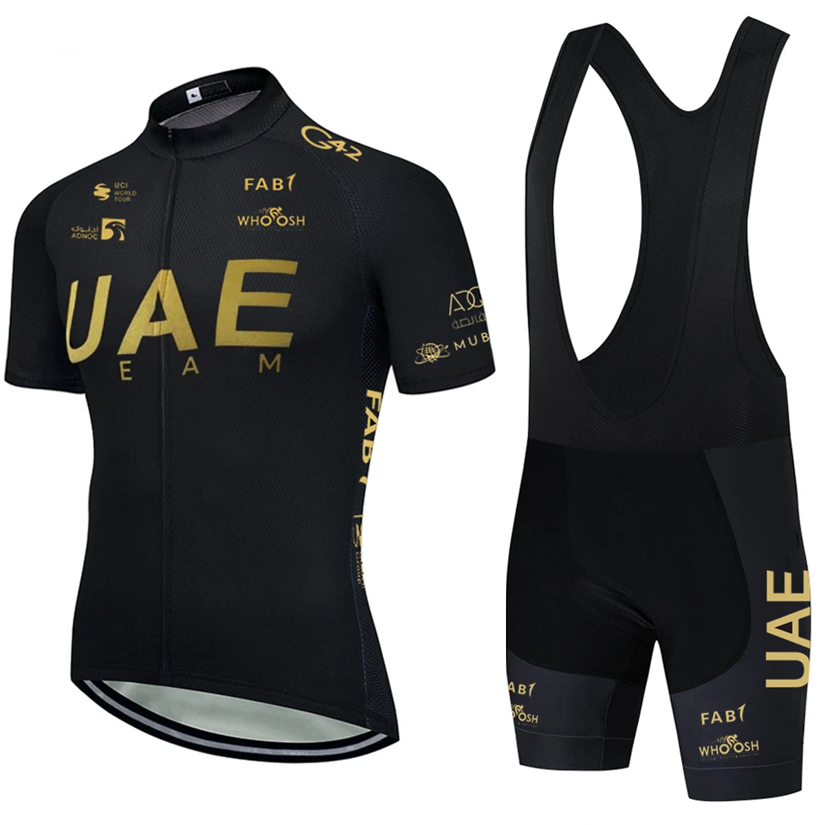 New 2025 PINK YELLOW Cycling Jersey UAE TEAM Bike Jersey Shorts Set Ropa Ciclismo Men Women Summer Pro Bicycle Maillot Clothing