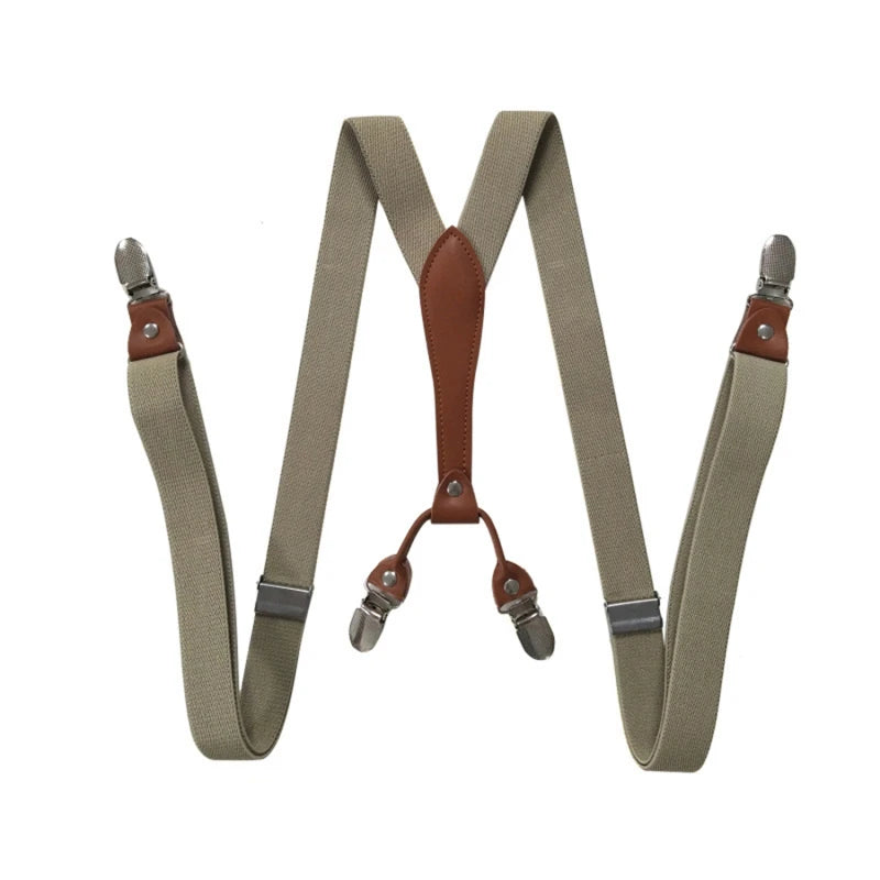 1pc Fashion Suspenders  Men Women 2.5cm Wide X-back 4 Clips Adjustable Elastic Trouser Braces Straps Gifts to Dad Husband 2025
