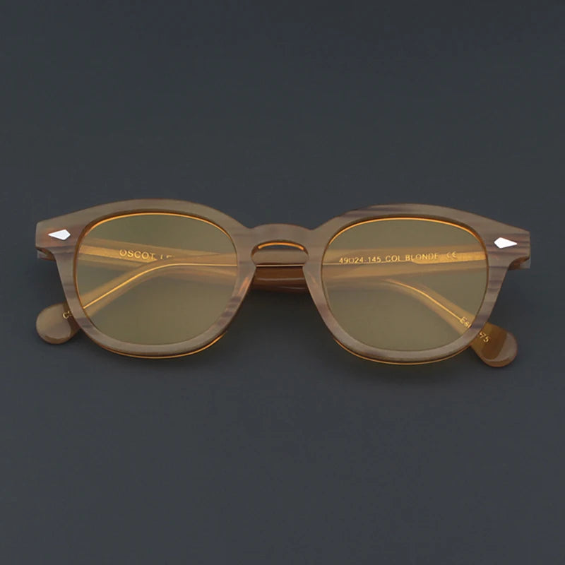Johnny Depp Sunglasses Man Polarized Sun Glasses Luxury Brand Vintage Acetate Frame Blue Night Vision Goggles Woman