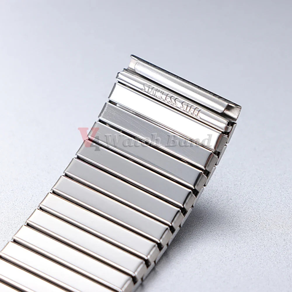 14mm 16mm 18mm 20mm 22mm Stainless Steel Elastic Stretch Strap Watch Band Accessories Bracelet Metal Expansion Strap Wristband