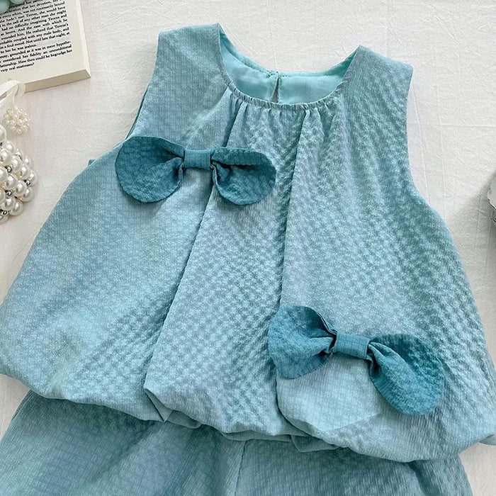 2025 New Summer Baby Girl Party Dress Sleeveless Cotton Solid Color Sister Clothing  2-7Yrs Kids Princess Dresses