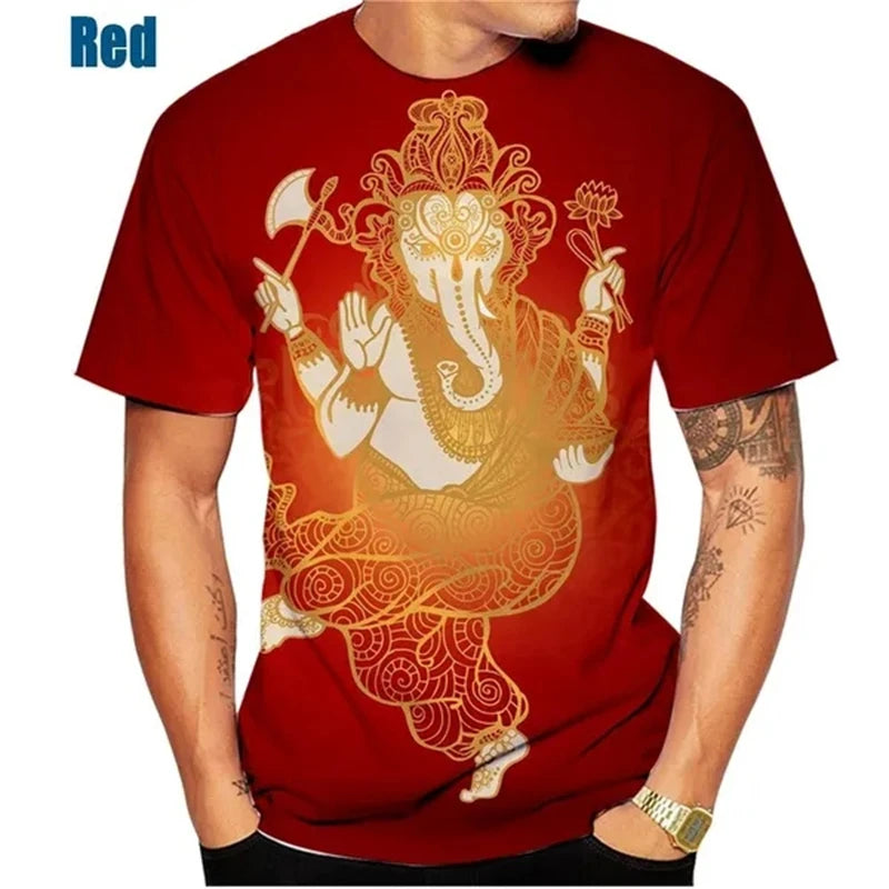 Hindu Ganesha 3D Print T-Shirts Men Women Fashion Streetwear Short Sleeve T Shirt Oversized Harajuku Male Tees Tops Man Clothing