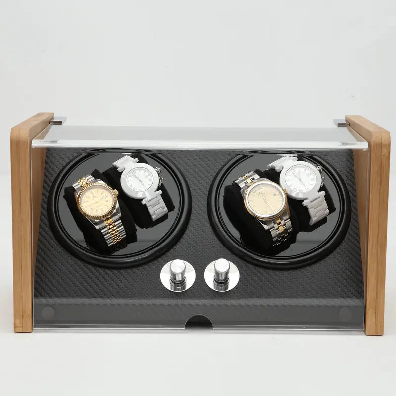 Wooden Watch Winders Silent Automatic Watch Winder Rotating Mechanical Wrist Watches Winder Luxury Watches Storage Boxes