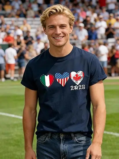 Soccer 2026 Shirts for Women Men USA Shorts Sleeve T-Shirt Football Themed Graphic Tee Top USA Canada Mexico Flags Jersey Gifts