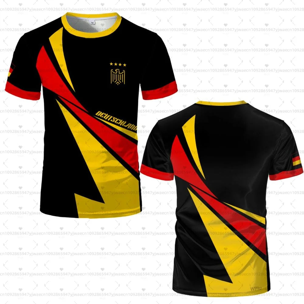 2026 men Germany Football Jersey Flag Print T-shirt Men Women Quick Dry Soccer Training Casual Streetwear Short Sleeve Sport Top