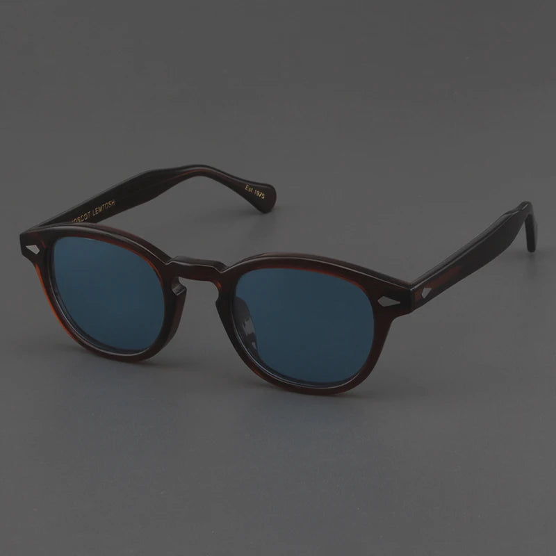 Johnny Depp Sunglasses Man Polarized Sun Glasses Luxury Brand Vintage Acetate Frame Blue Night Vision Goggles Woman
