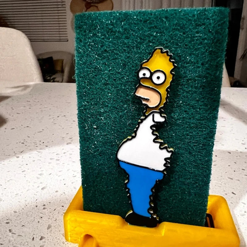 Funny Kitchen Storage Homer Simpsons Sponge Holder Sink Drain Rack Basket Household Supply Accessories Cocina Gadgets Cozinha