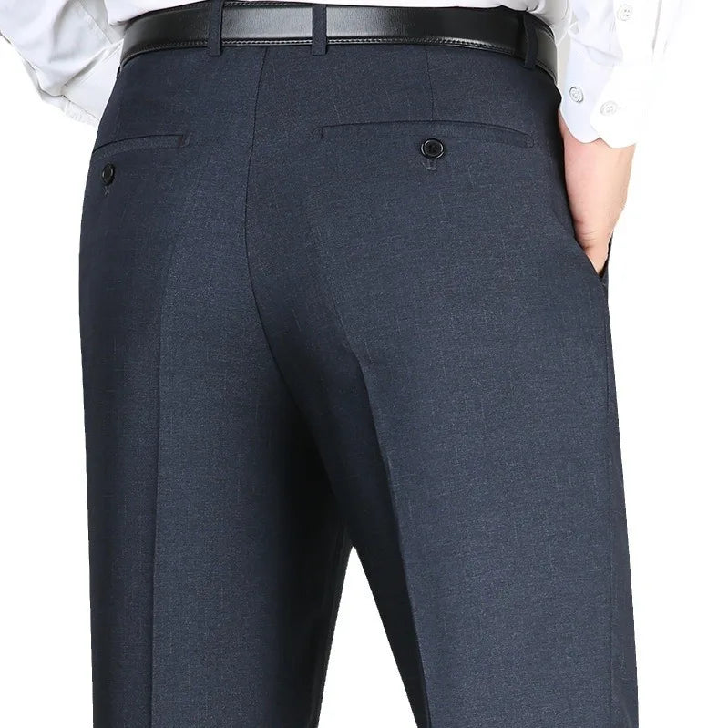 High Waist  Black Suit Pants man Formal Clothes For Men Clothing Thin Flat Khaki Dress Mens Trousers 2024 Summer 40 42