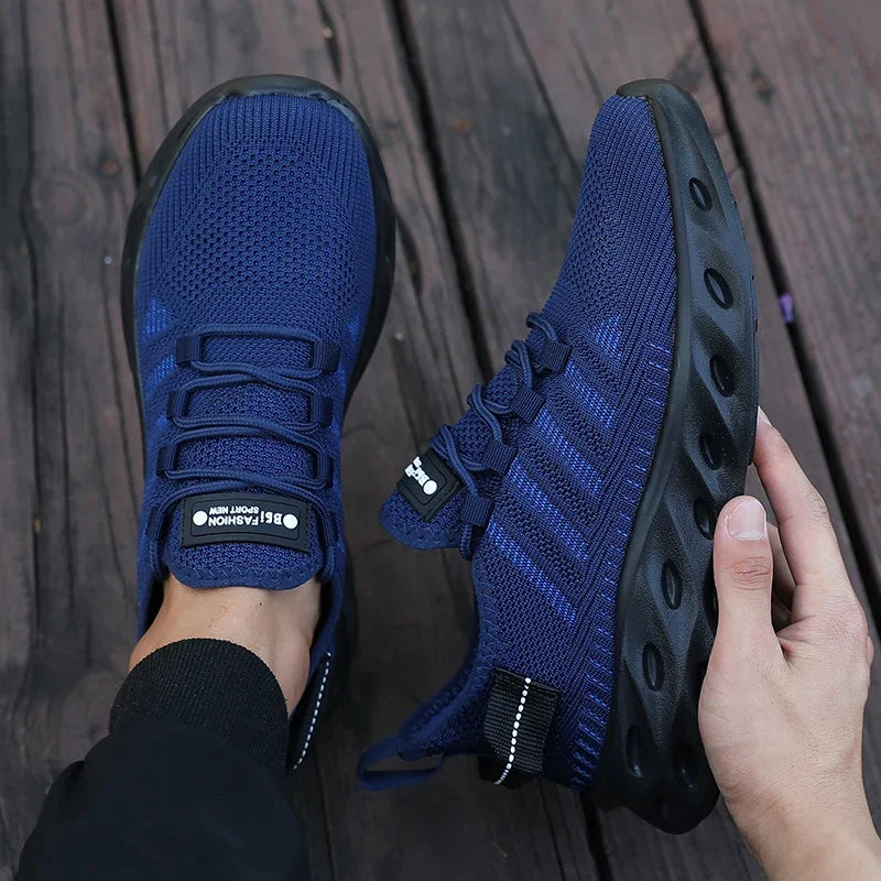 Men's Thick Soled Sports Shoes for Spring and Summer Women's Breathable and Shock-absorbing Fashionable Running Shoes Bare Foot