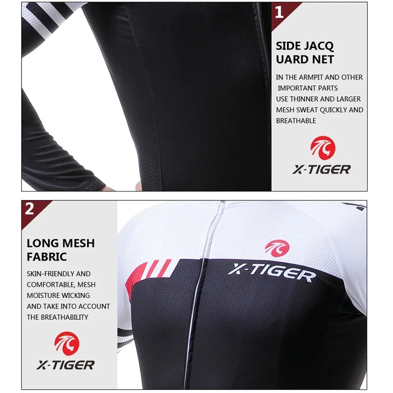 X-TIGER Cycling Jersey Men Long Sleeve MTB Bicycle Cycling Clothing Mountain Bike Sportswear Breathable MTB Shirts Basic Series
