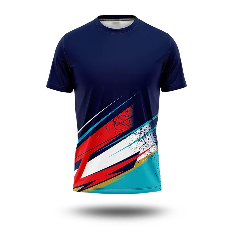 France Flag T-shirt For Men Simple Stripe 3D Print Short Sleeve T Shirts Football Jersey Comfortable Breathable Sport T Top