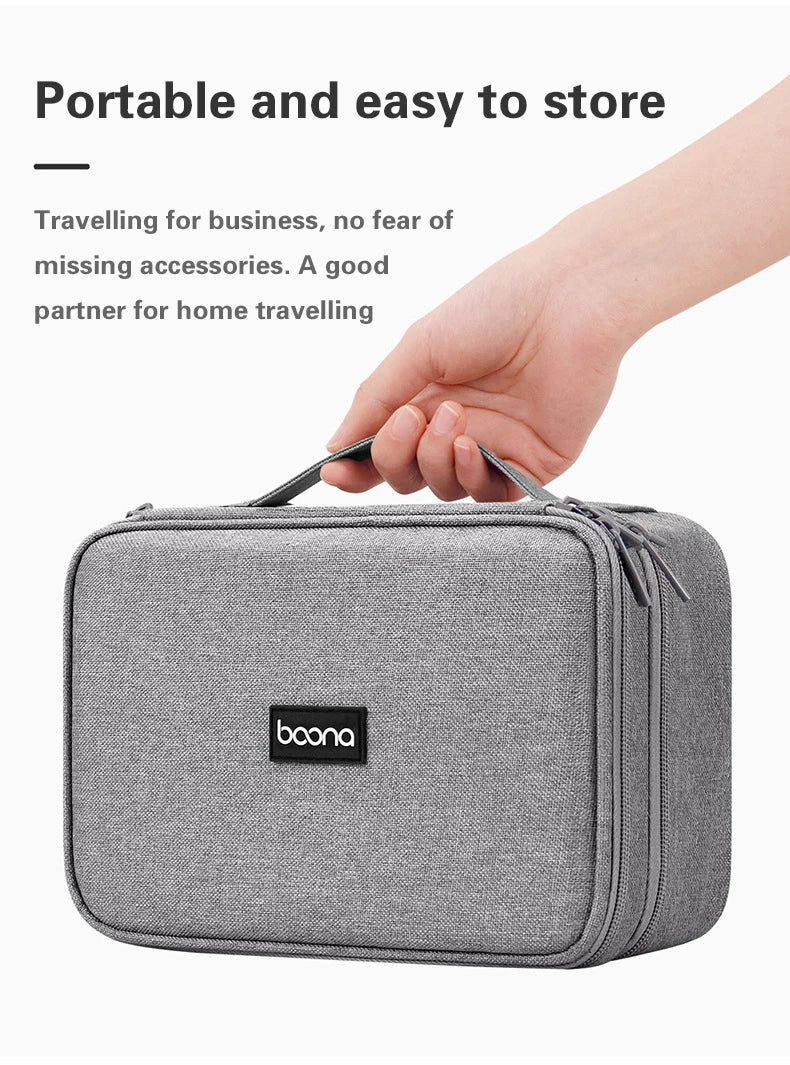 Large Capacity Travel USB Gadget Cable Bag Headphone Storage Box Data Cable Storage Bag Hard Disk Charger Power Bank Organizer