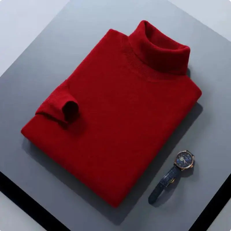 Cashmere Cotton Blend Turtleneck Men Sweater 2024 Autumn Winter Daily Basic Warm Knitted Pullover Man Casual Jumper Pull Homme