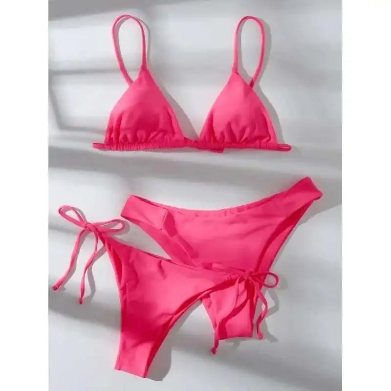 Brazilian Swimsuit Women Sexy Bikini Set Push-up Padded Bra Thong Two Pieces Swimwear Beachwear Bathing Suit Femme