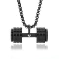 Domineering fitness handheld dumbbell barbell necklace pendant men's gym bodybuilding sports and leisure accessories