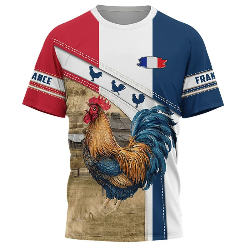 France Football French Flag Emblem Graphic T Shirt For Men Clothing Forest Camouflage T-shirt Short Sleeve Tops Tee Shirts