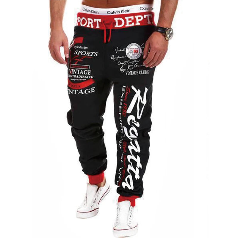 Men'S New Fashion Hip Hop Casual Jogging Pants Letter Print Sport Gym Fitness Slim Fit Baggy Trousers  Sweatpants Autumn Winter
