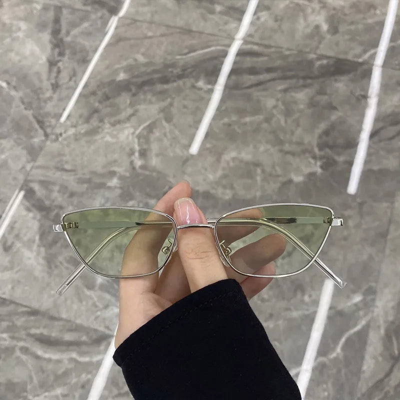 Women Slim Square Frame Ultra-light Sunglasses Vintage Black Silver Gold Frame Color Len Luxury Lenses Fashionable Accessories