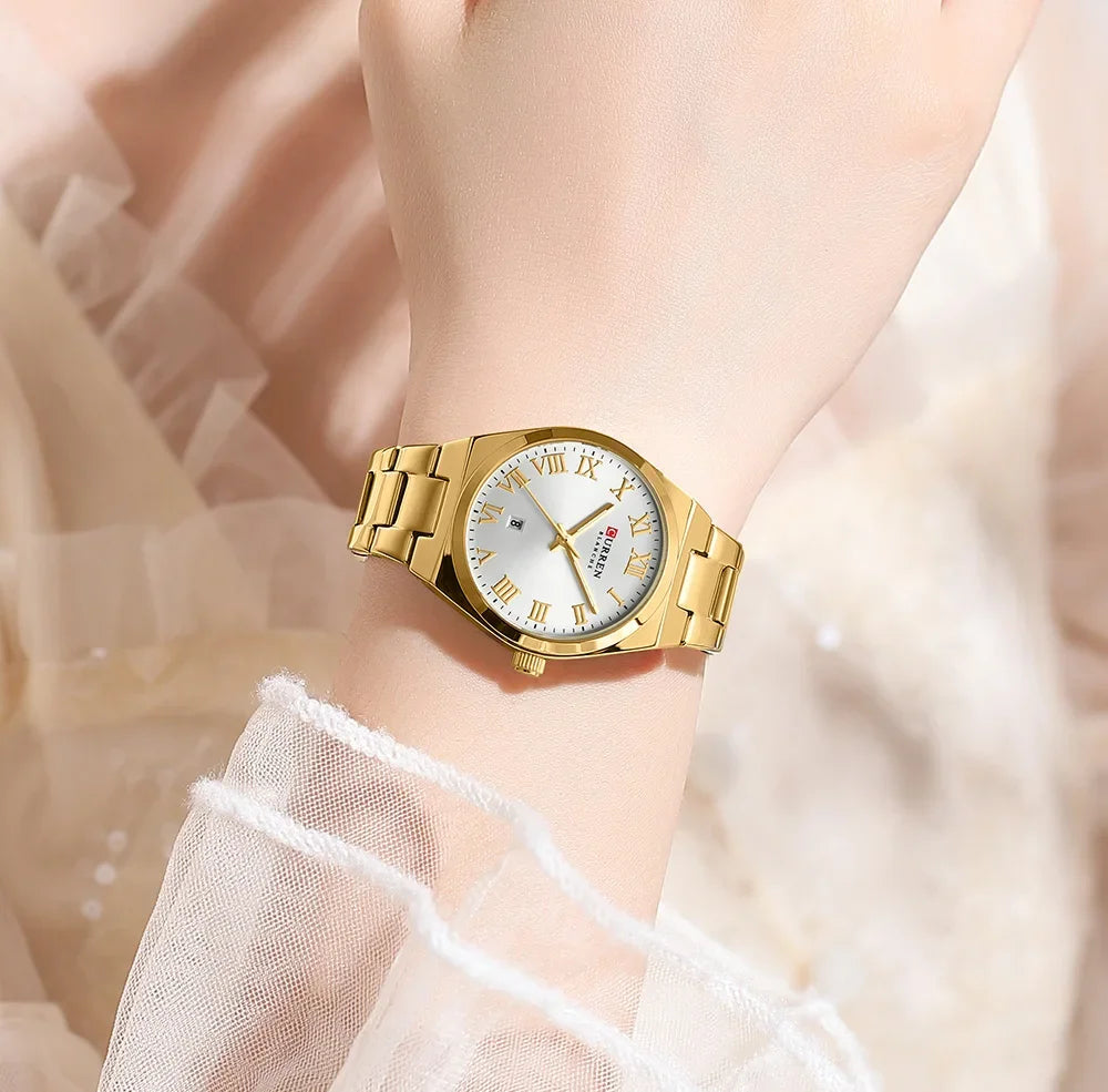 Women Small Face Watch,Stainless Steel Watch Women,Womens Watch with Calendar,Lady Analog Quartz Watch,Ladies Waterproof Watch