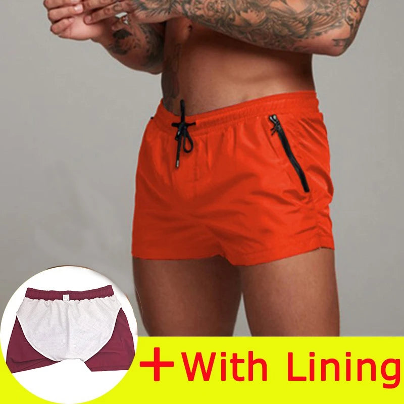 Mens Swim Short Swimwear Board Beach Shorts Quick Dry Men De Bain Homme Man Swimsuit Swim Trunks Bathing Beach Wear Surf Boxer