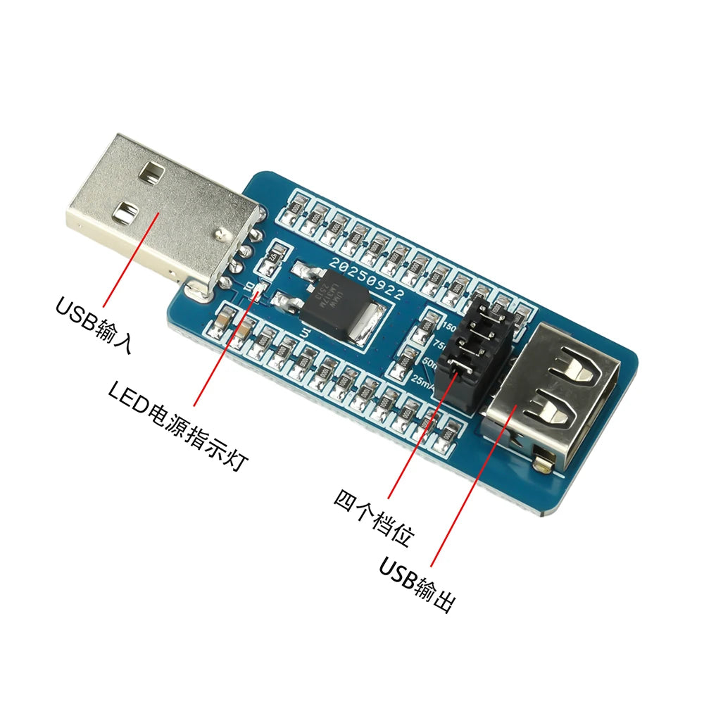 Charging Protection Module USB A Power Bank Virtual Load Anti-Shutdown Module with Switchable Output Current