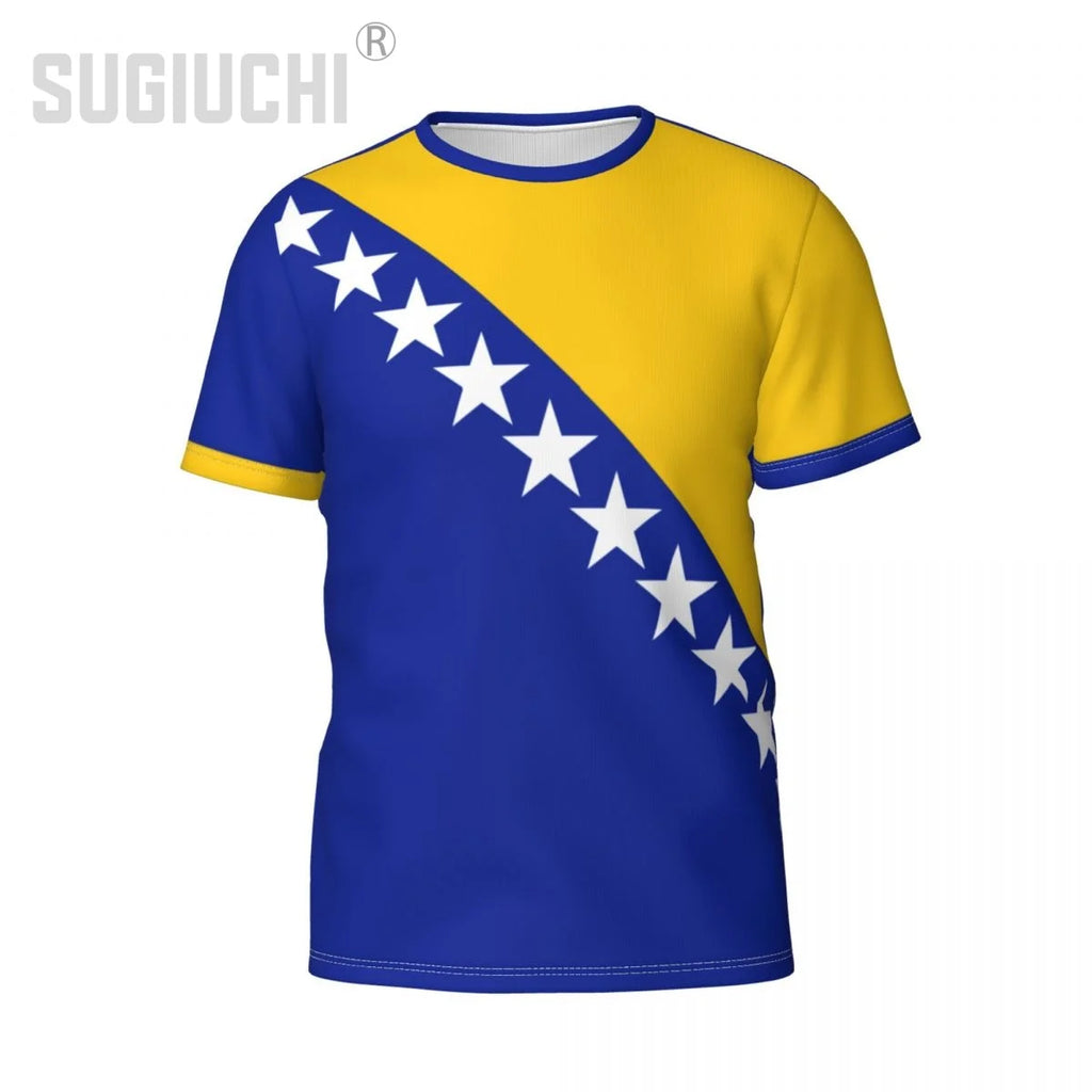Custom Name Number Bosnia And Herzegovina Flag Emblem 3D T-shirts For Men Women Tees team Soccer Football Fans Gift