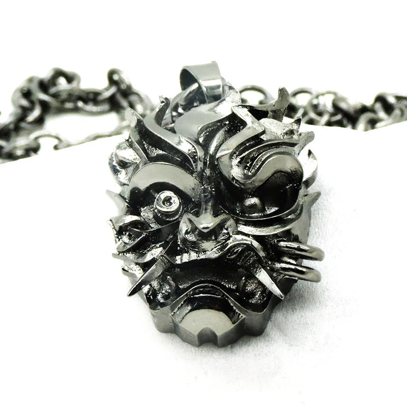 Wizard School Caucasus Bear Medallion Pendant Necklace 31*34mm Blue Rhinestone Wild Cosplay Game Animal Chain Necklace With Bag