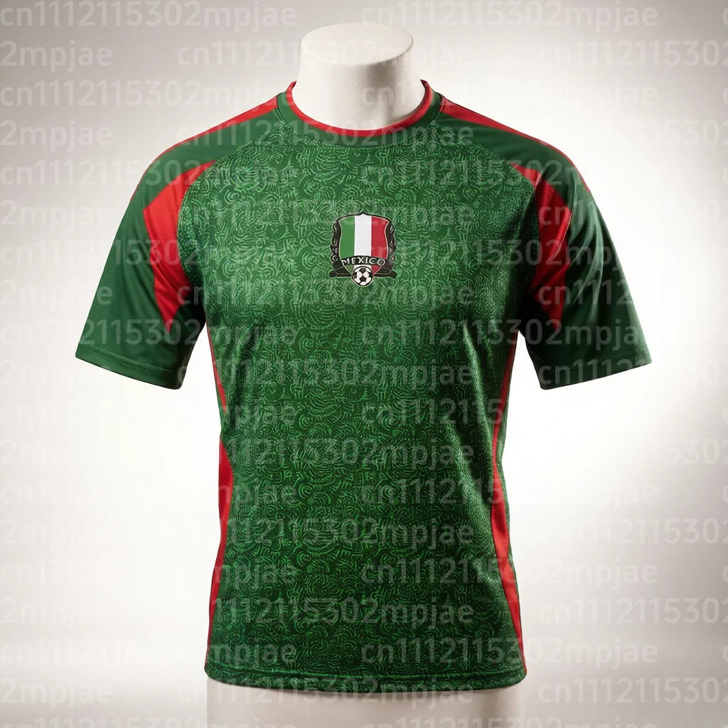 Yingruida Newest Men's Soccer Shirt DesignMexico National Soccer Jersey Casual Shirt Outdoor Sports T-shirt Family Matching ﻿
