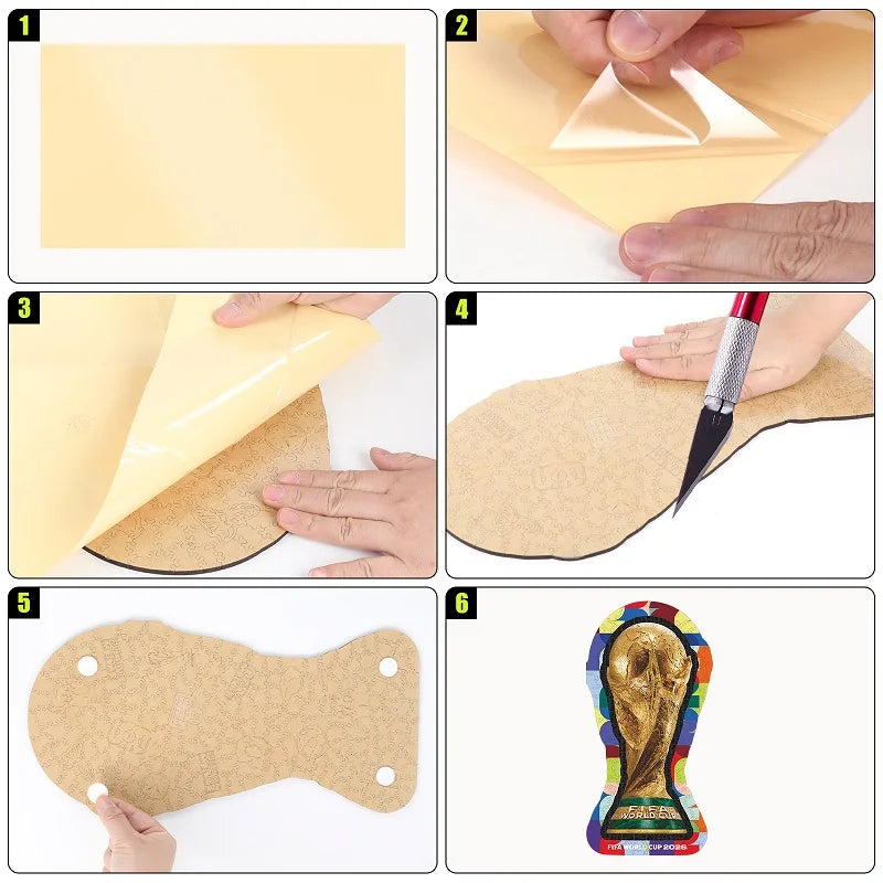 FIFA World Cup Pop Art Theme Wooden Puzzle for Adults Fans Collection Irregular Jigsaw Recreational Toys Sports Enthusiasts Gift