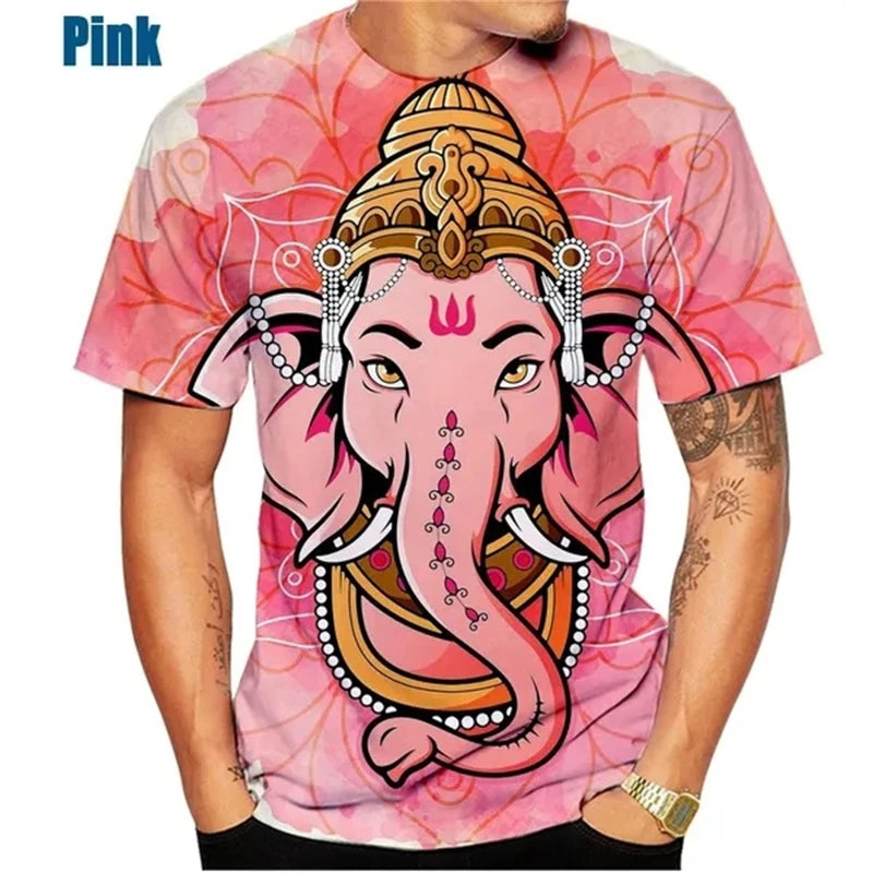 Hindu Ganesha 3D Print T-Shirts Men Women Fashion Streetwear Short Sleeve T Shirt Oversized Harajuku Male Tees Tops Man Clothing