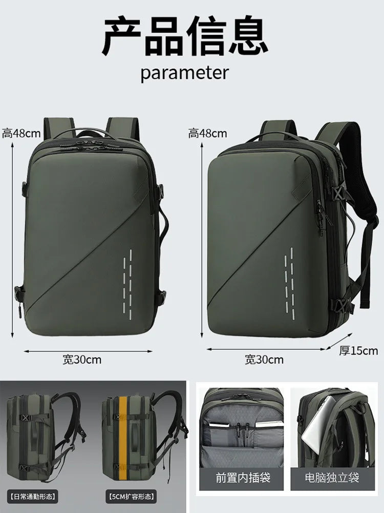 New vacuum compression large capacity expansion backpack, travel backpack, waterproof backpack computer bag