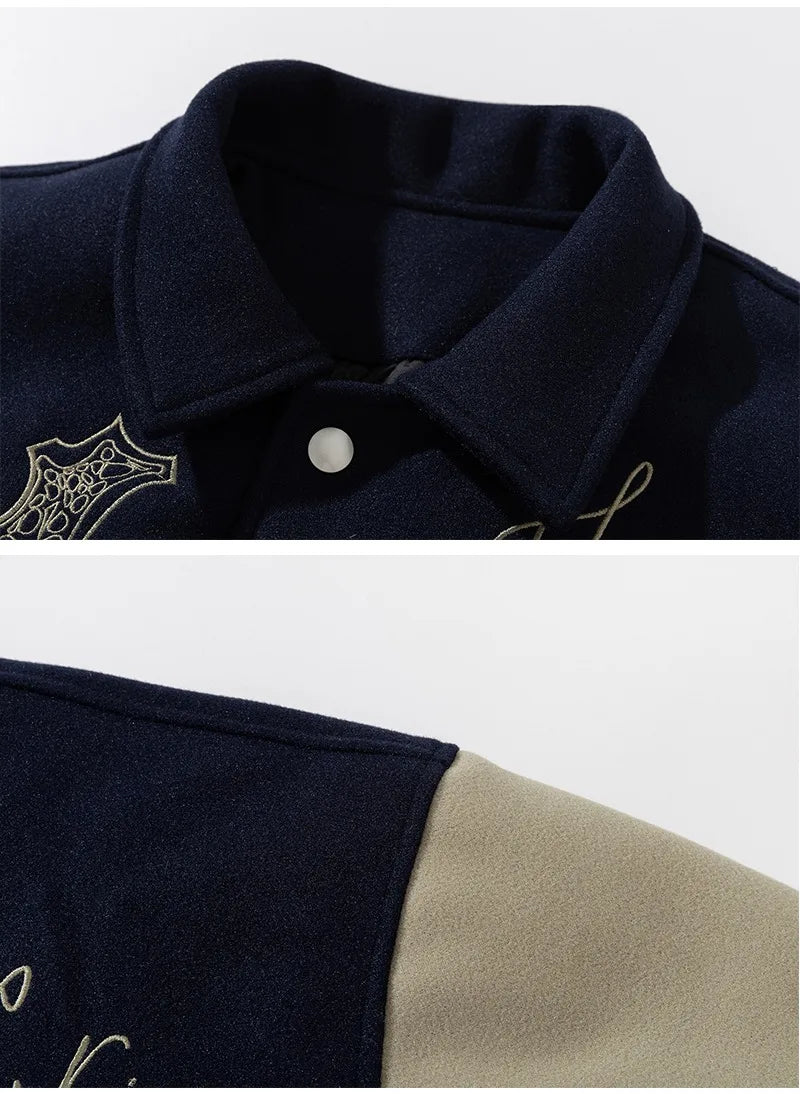 Man Baseball Jacket Winter Letter Embroidery Varsity Jacket Women American Vintage Coat Warm Fashion Hip Hop Original Original