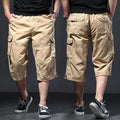 Summer Loose Workwear Seven-Quarter Men's Sports Shorts Large Size Casual 7/10 Pants Fat Man Cotton Bermuda  Q405