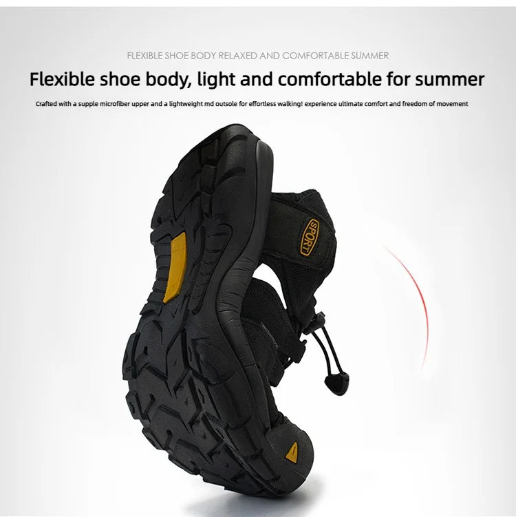 Fashion Men's Casual Mesh Outdoor Beach Sandals Light Breathable Shoe for Men Anti-slip Waterproof Sandal Man Comfortable Shoes