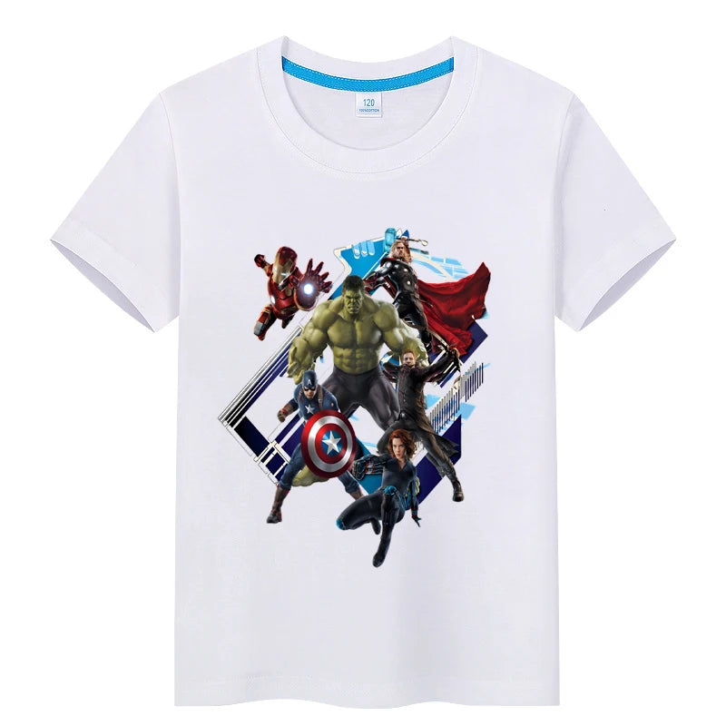 Kid's Iron Man Spider Man Retro T-shirt Printed Casual Harajuku Aesthetics Neutral Theme Superhero Fan Artwork Clothing
