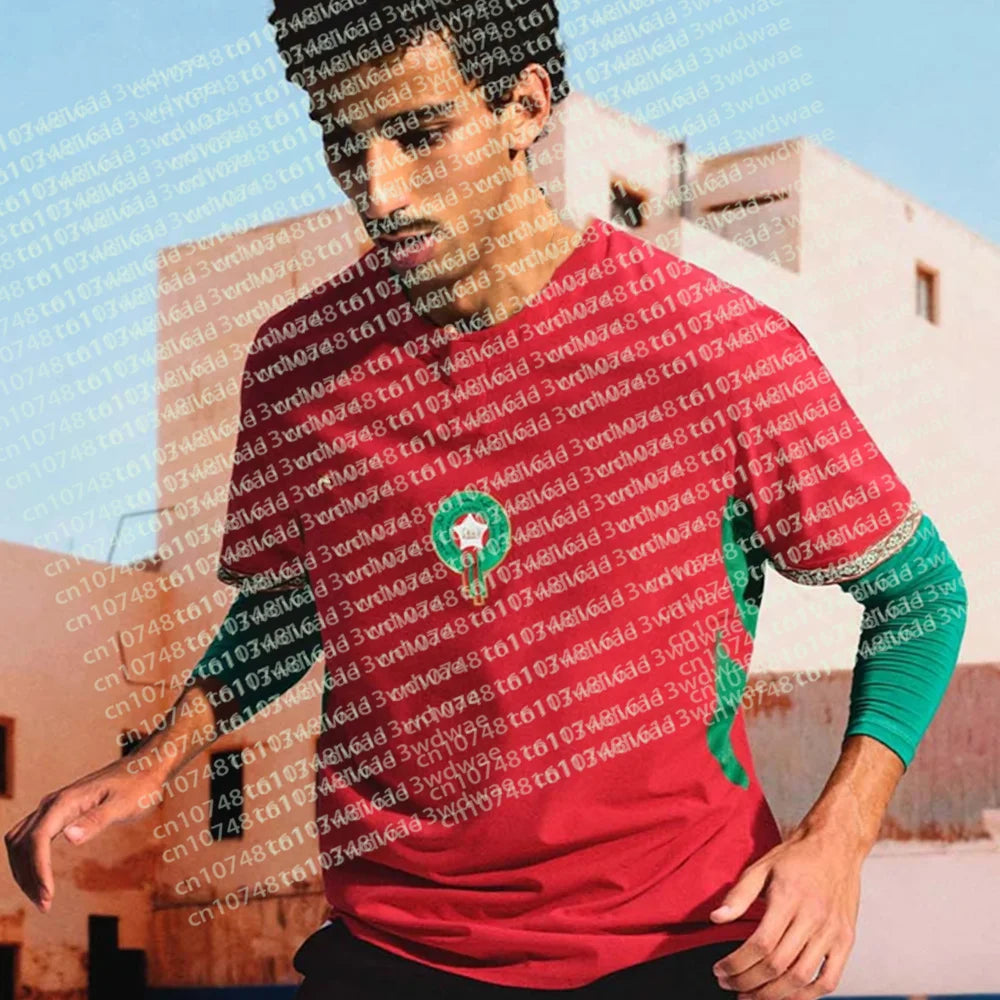 Morocco National Football Team Quick Drying Breathable Shirt Sport Top Fan Gear Comfortable Performance Football Jersey for Kids