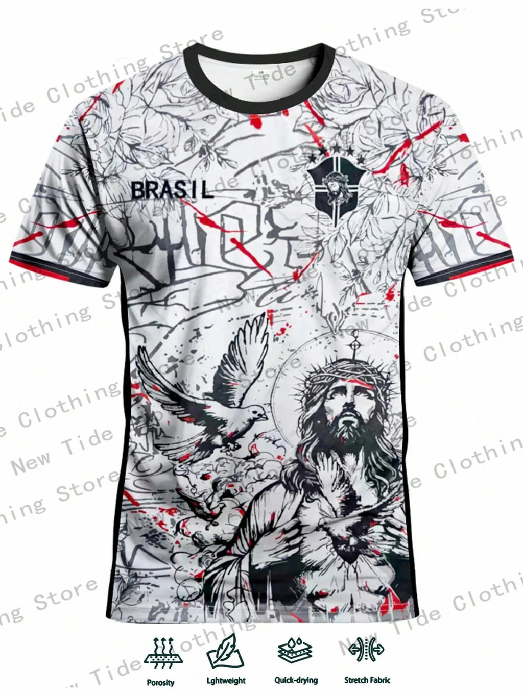 Brazil Special Edition Men's Football Jersey & Youth Crew Neck Comfortable Sports T-Shirt & With Brazil-Style Print 2