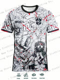 Brazil Special Edition Men's Football Jersey & Youth Crew Neck Comfortable Sports T-Shirt & With Brazil-Style Print 2