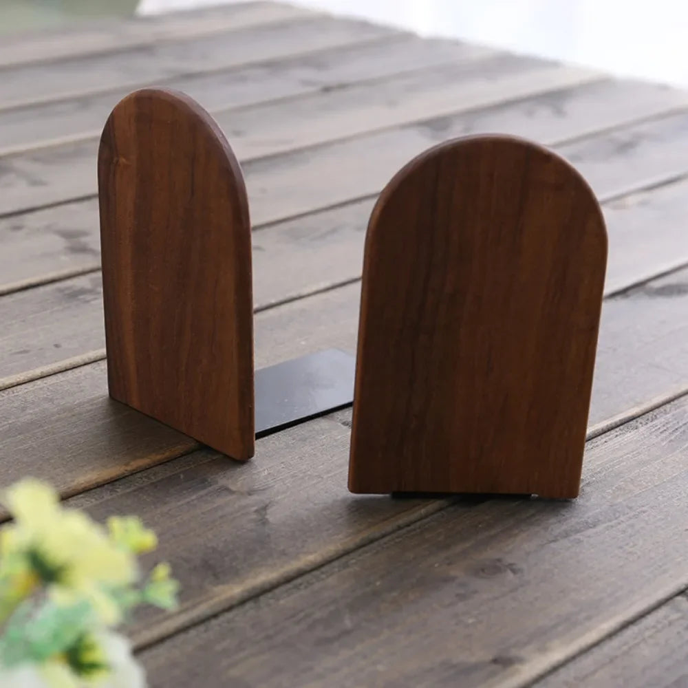 Household Office Shelf Book Stand Wood Desktop Organizer Desktop Office Home Bookends Book Ends Stand Holder Office Supplies
