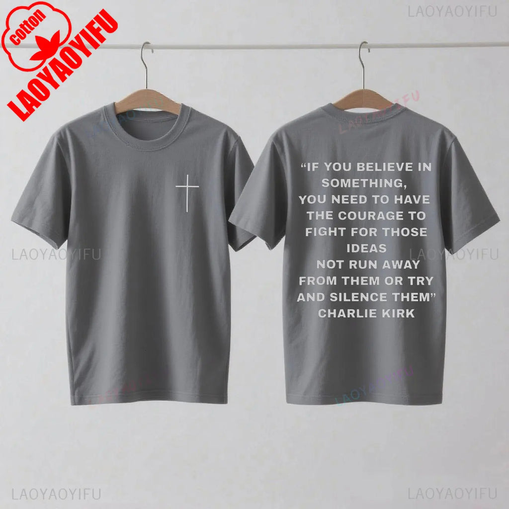 Charlie Kirk Support T-Shirt Pro Charlie Kirk Turning Point USA Christian Wear Charlie Kirk 1993-2025 Shirt Woman Man Cotton Tee