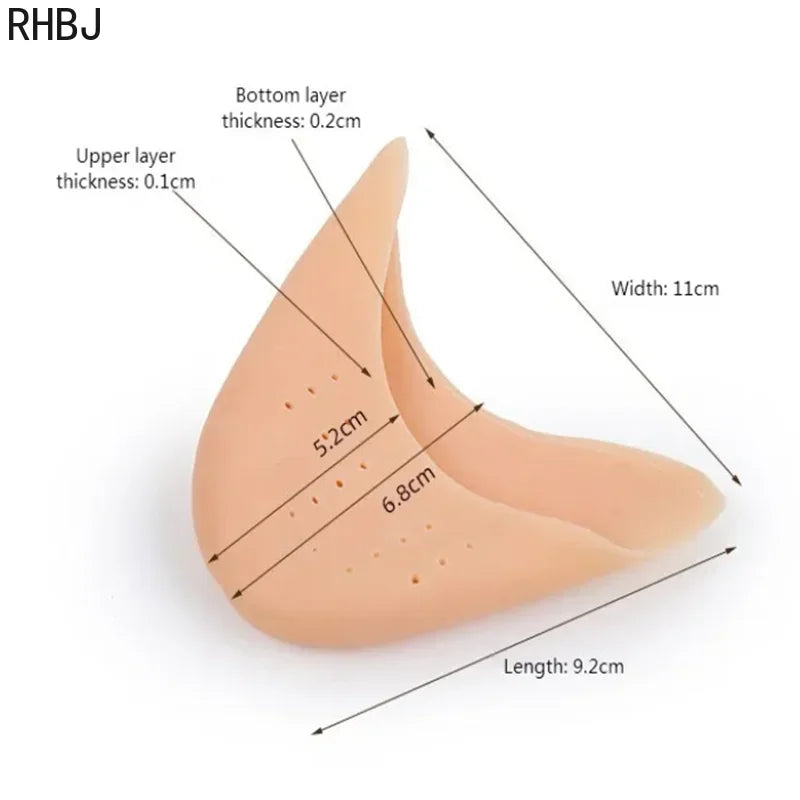 RHBJ 2Pcs=1Pair Elastic Knitted Gel Toe Cover Professional Ballet Pointe Dance Shoe Pads Forefoot Pad Toe Protector Toe Cover