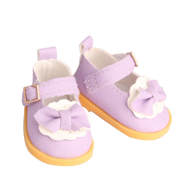 5.5cm Lovely Bow Doll Shoes For 14 Inch American& EXO Doll 1/6 New Mini Shoes Boots Accessories For 32-33 Russia DIY Doll,Nancy
