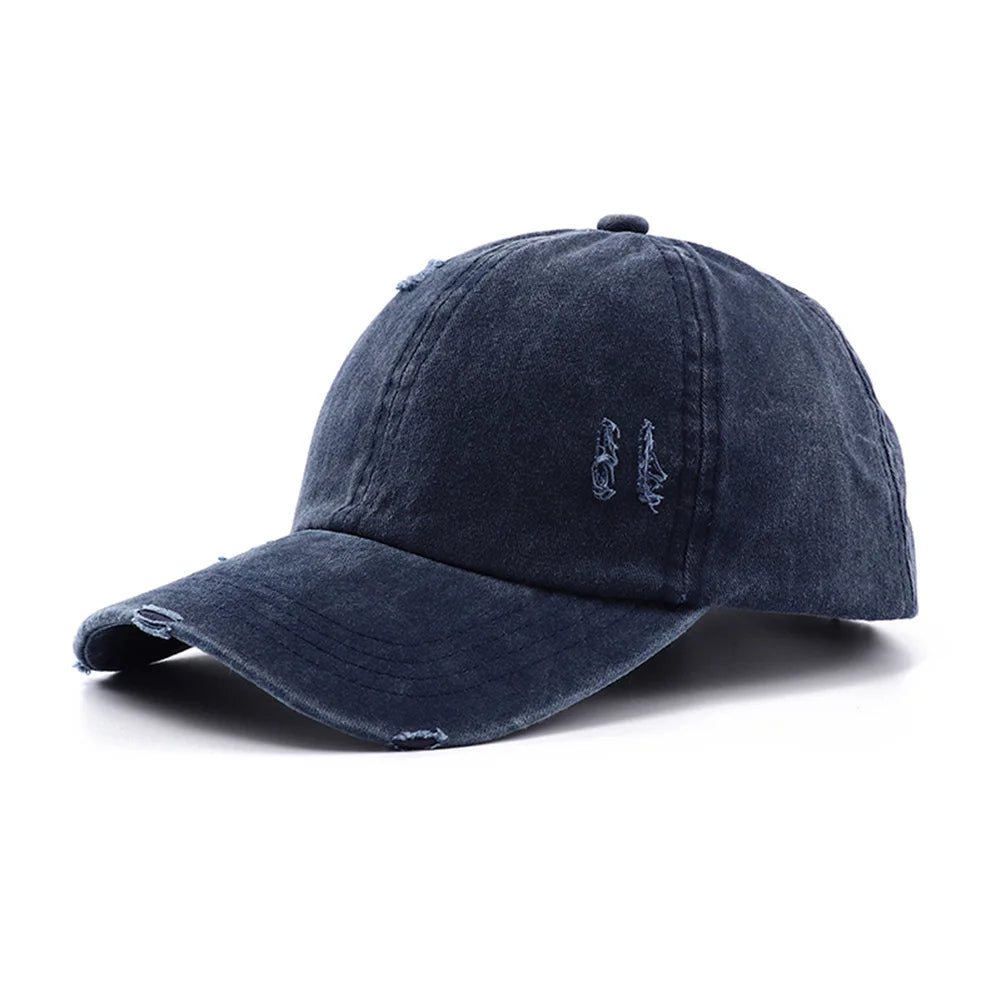 New Spring Summer Hip Hop Leopard Print Ponytail Baseball Cap Outdoor Adjustable Casual Ripped Dad Hats for Women Sunscreen Hat