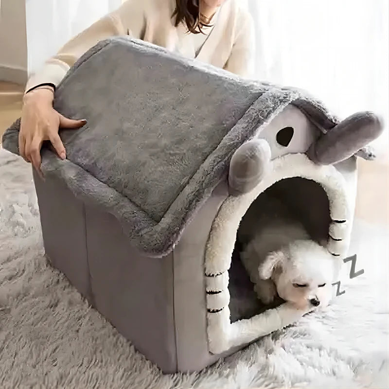 winterIndoor Soft Pet Tent House, Dog Kennel, Cat Bed with Removable Pad, Warm, Small Medium and Large Pets